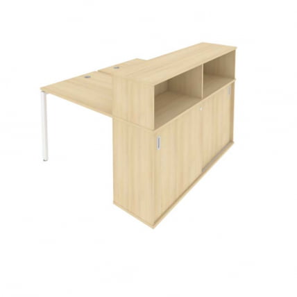 Рабочая станция с опорным шкафом-купе Metal System БП.РС-СШК-2.1 Акация/Белый_0