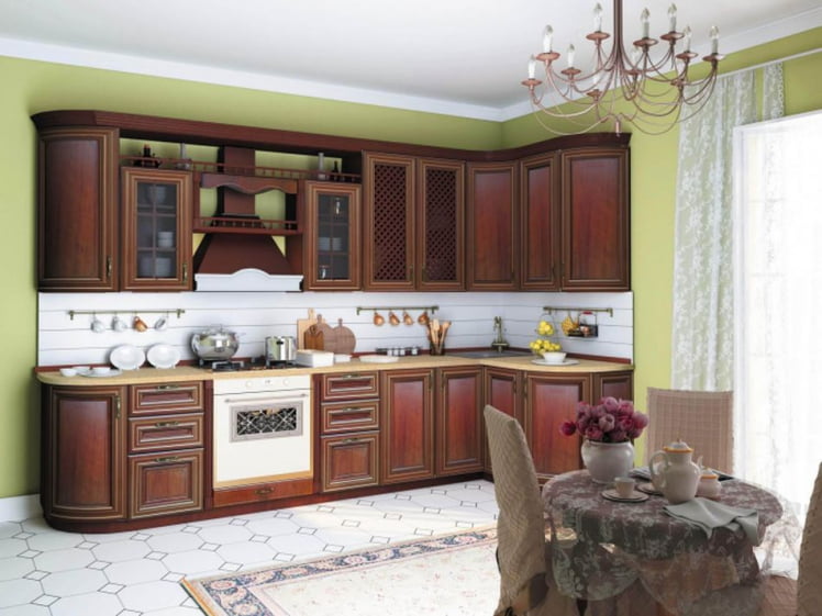 Шкаф кухонный настольный с витриной 600 Кантри ЛД 235.364.000 Ноче Таволато_1