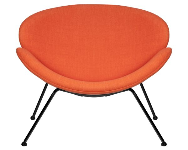Кресло дизайнерское DOBRIN EMILY (оранжевая ткань AF, черное основания) 2 шт_6