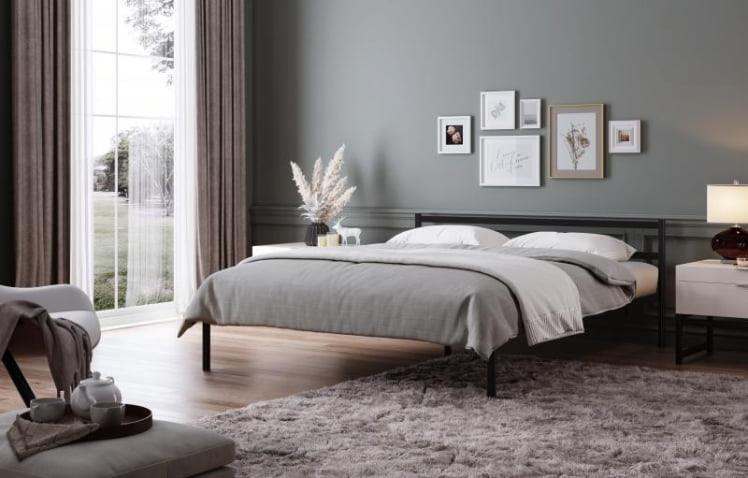 Кровать Мета с ортопедическими латами Цвет фасада: Чёрный; Цвет корпуса: Чёрный; Материал фасада: Металл; Размер: 1400х2000 мм; Спальное место: 1400х2000 мм _0