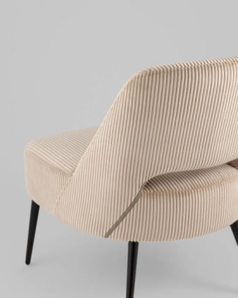 Кресло лаунж Бостон велюр рельефный бежевый_5