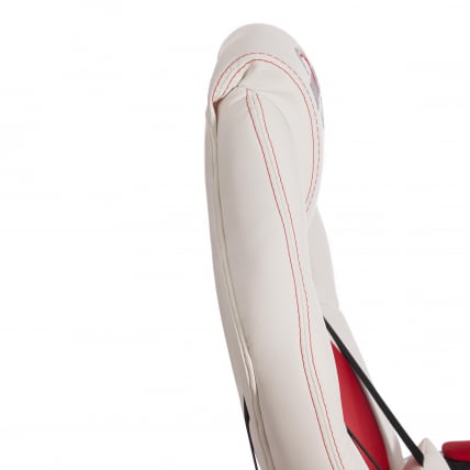 Кресло DRIVER (22) кож/зам/ткань, белый/красный, 36-01/TW-08_10