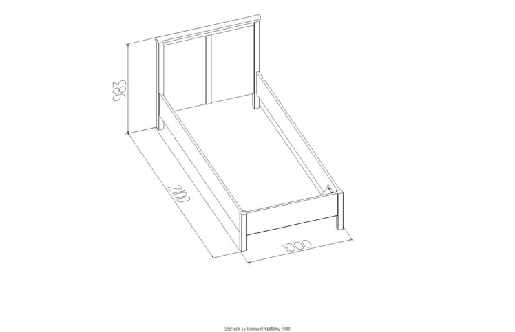 Кровать (900) Sherlock 45 Дуб Сонома (спальня)_1