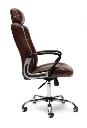 Кресло руководителя Oxford хром коричневый 2 TONE_2