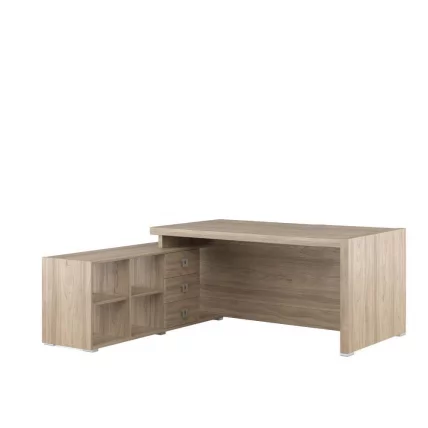 Стол письменный на опорной тумбе, левый SOL29711001 Вяз_0