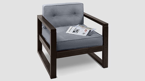 Диван одноместный DEmoku Д-1 бежевый-темный дуб_0