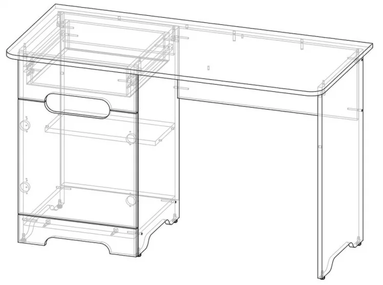 Стол Палермо-3 Юниор Белый глянец Ясень шимо светлый Зеленый_4