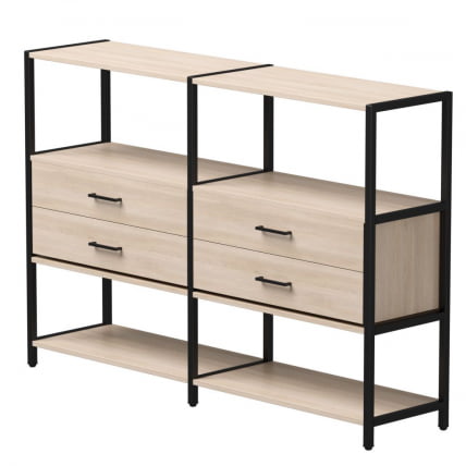 Набор стеллажных систем Everprof EVO №2 Дуб Соната Черный_0