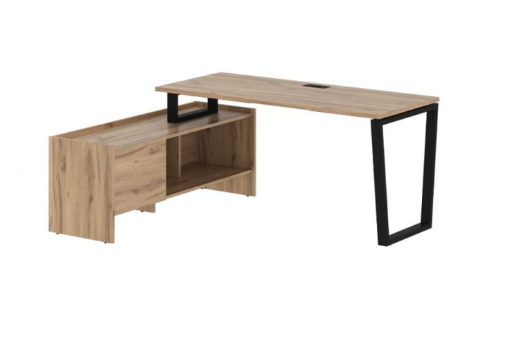 Стол с тумбой EDIS EVCT 17614 Дуб Денвер светлый Черный_0