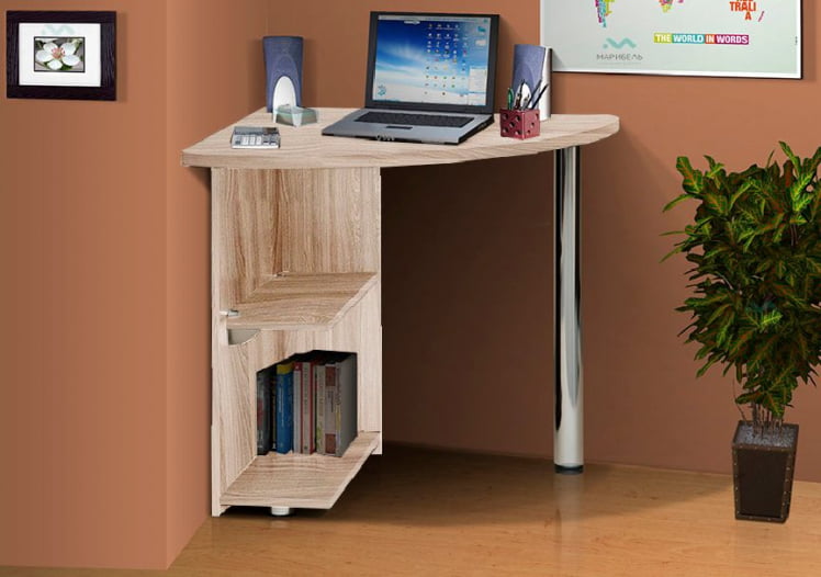 Стол для компьютера угловой - 2 (Ясень шимо светлый)_0