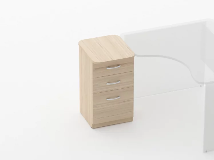 Тумба приставная на 3 ящика Glassy 3.10.15 Дуб молочный_1