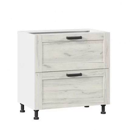 Тумба кухонная 800 с 2 ящиками ЛЮКС (4) Тип 1 Винченца ЛД 234.920.000.023 Белый Дуб Крафт белый_0