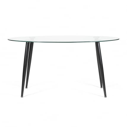 Стол KASSEL (mod. DT333) металл, закаленное стекло (10 мм), 150х90х75см, черный_4