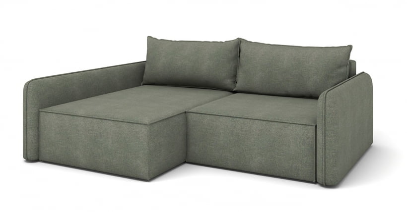 Диван угловой Лофт левый ткань Jasper viridian (1760*2320*810) Серо-зеленый, 2117898/50635/8_0