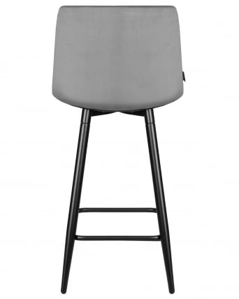 Стул полубарный DOBRIN OLIVIA (черные матовые ножки, темно-серый велюр (108-91))_4