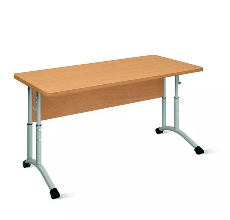 Стол ученический 2-местный регулируемый (рост 3-5) 1200х500 мм ЛДСП Бук/Металл Серый_0
