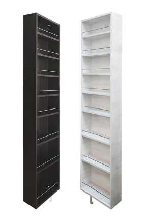 Поворотный шкаф в черном глянцевом стекле Драйв Шелф (левый) Беленый дуб_5