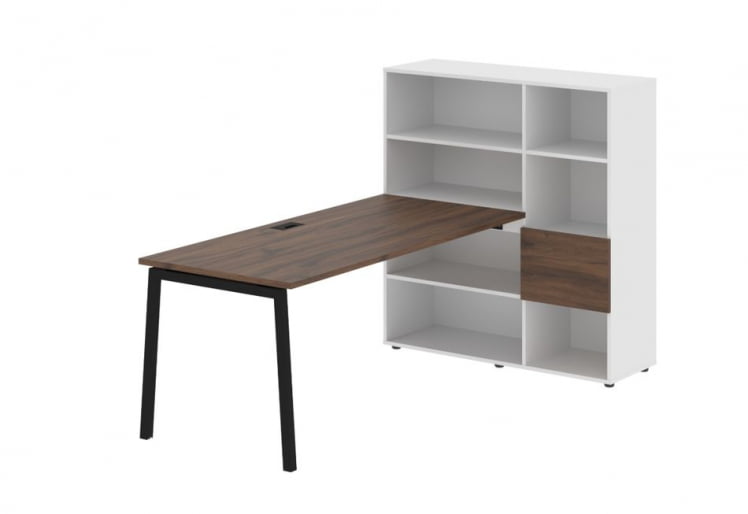 Рабочая станция EDIS ELRST 1217 Дуб Денвер темный Черный Белый_0