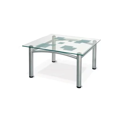 Стол журнальный Робер 2М Металлик/ прозрачное_0