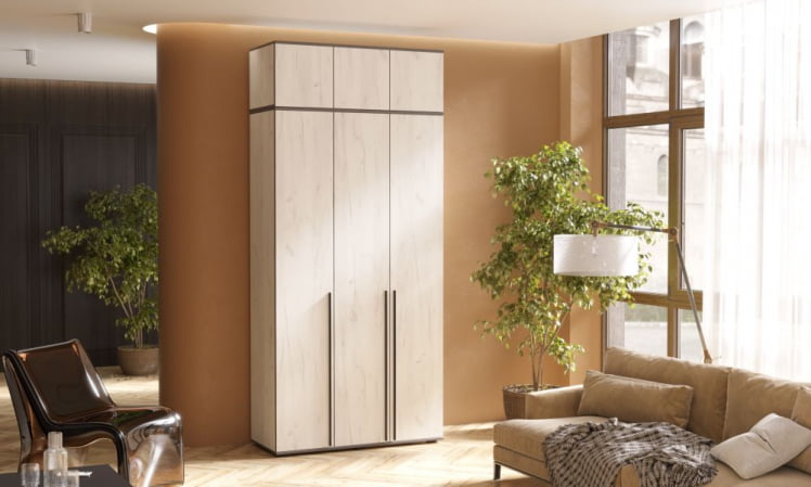 Шкаф Норд 3-х ств. + антресоль Крафт белый_0