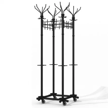 Вешалка гардеробная напольная Гардикс 4-Т22(К) с колесиками_0