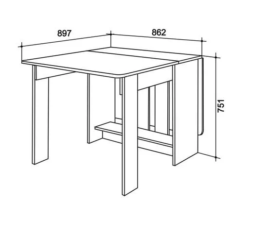 Стол-книжка ПВХ Дуб сонома_1