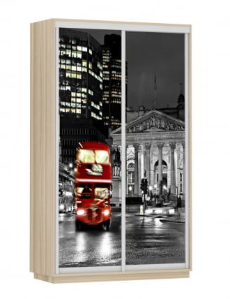 Шкаф-купе двухдверный Экспресс Дуо 1200х2200h Лондон/Ясень шимо светлый_0