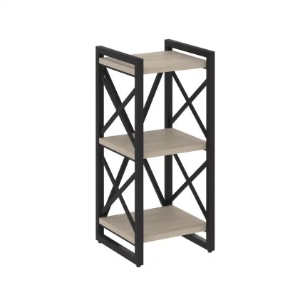 Стеллаж на регулируемых опорах - 3 полки LOFT VR.L-MST.O-3.4 Металл черный Дуб Аттик_0