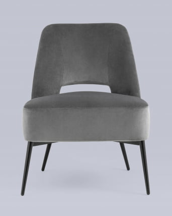Кресло лаунж Бостон велюр Темно-серый_3