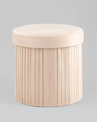 Пуф складной с ящиком Store Round бежевый_4