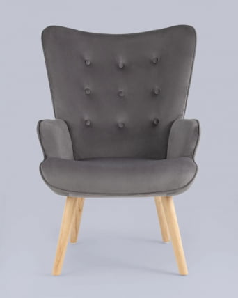 Кресло Хью велюр Серый_6
