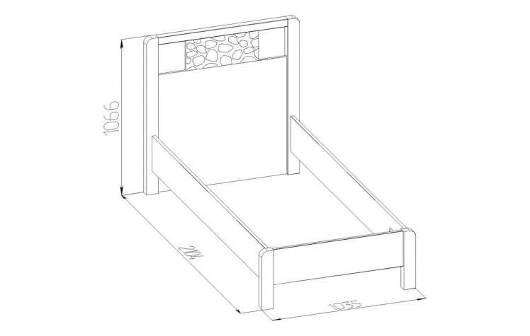 Кровать (900) ВЙСПАА 45 Дуб сонома (спальня) / WYSPAA_2