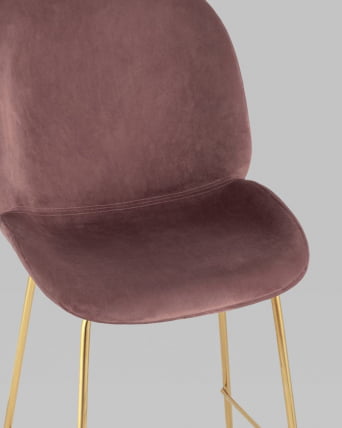 Стул полубарный Beetle со спинкой gold Темно-розовый_6