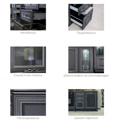 Кухонный гарнитур 1500 Италия №06 Черный Дуб темный_5