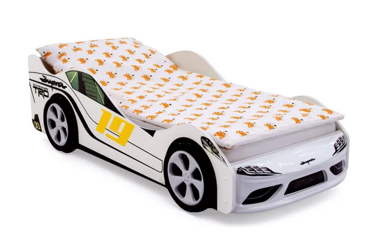 Кровать-машинка Супра Белая_0