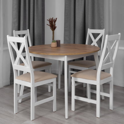 Стул CROSSMAN NEW, Многослойный березовый шпон, 41х40х100 см, white/велюр бежевый_12