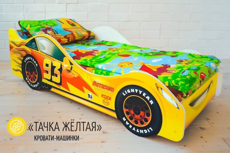 Кровать-машинка Тачка желтая_2