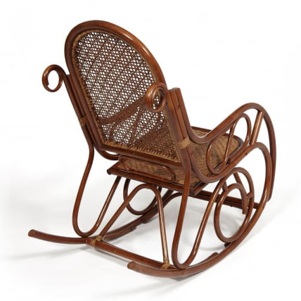 Кресло-качалка MILANO (разборная) / без подушки / ротанг top quality, 58x136x103 см, Pecan (орех)_1