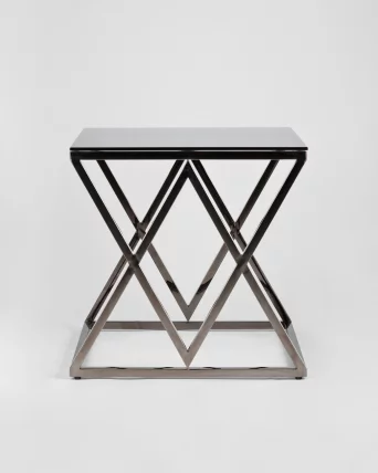 Журнальный стол ИНСИГНИЯ 55x55 Темный хром стекло smoke_2