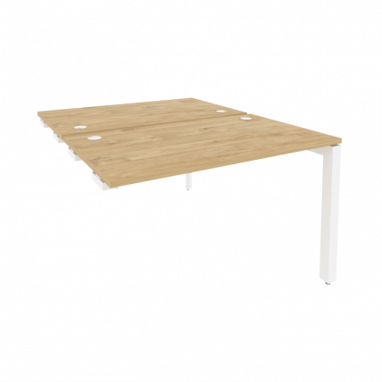 Стол-приставка двойной на П-образном м/к к опорным элем. ONIX O.MP-D.SPR-2.7 Тиквуд Светлый/Белый_0