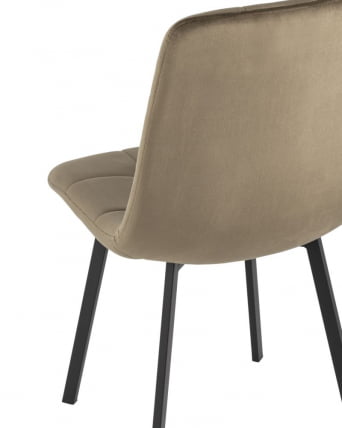 Комплект из четырех стульев Chilly велюр коричневый ножки металл черные_4