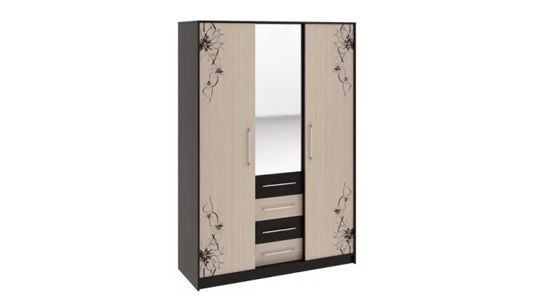 Шкаф Бостон Венге Цаво/Дуб Белфорт с рисунком_1