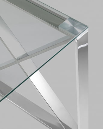 Журнальный стол КРОСС 55x55 Серебро_4