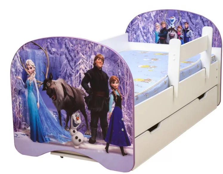 Кровать детская с фотопечатью с 1 ящиком 700*1400 Холодное сердце_0