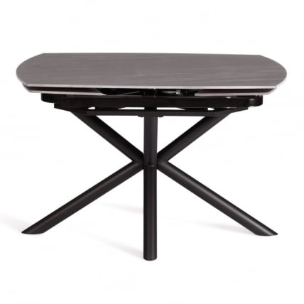 Стол обеденный Winston/Винстон столешница керамика (матовая) /опоры металл, темно-серый/черный, (120+30+30)x80x75 см_7