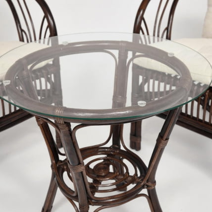 ТЕРРАСНЫЙ КОМПЛЕКТ NEW BOGOTA (2 кресла + стол) /с подушками/ ротанг, кресло 61х67х78,5 см, диаметр стола 50см, walnut (грецкий орех)_3