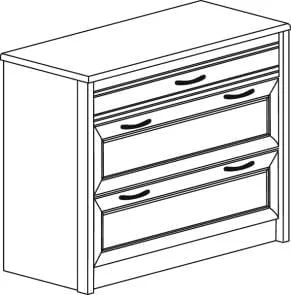 Комод с 3-мя ящиками Флоренция 672  Дуб гарвард_1