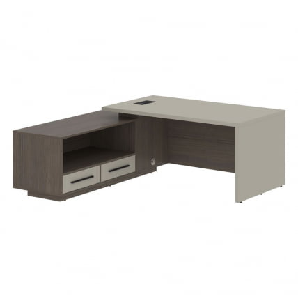 Стол руководителя левый VELION VCT 1919 L Аметист Дуб Сильвер_0