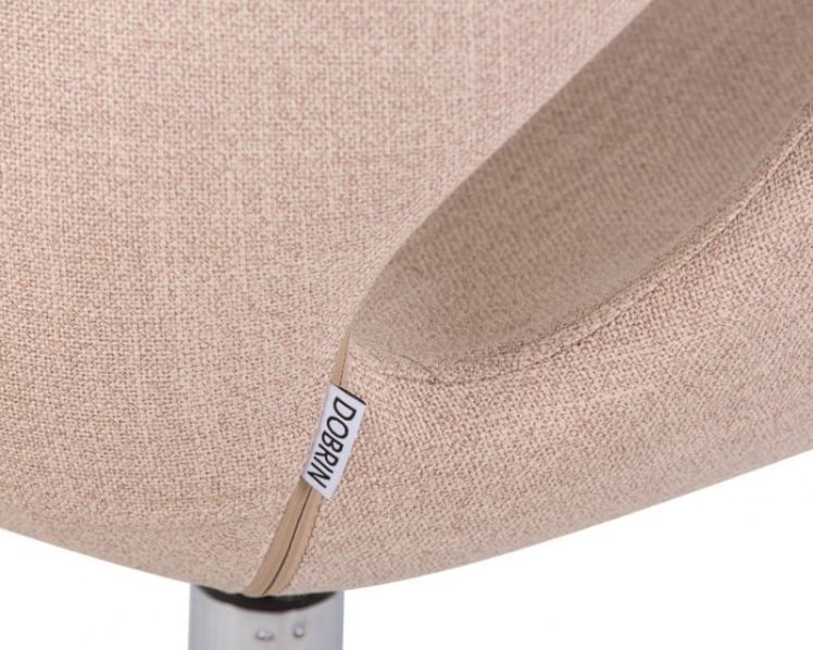 Кресло дизайнерское DOBRIN SWAN (бежевая ткань IF1, золотое основание)_9