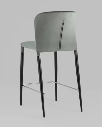 Стул полубарный Лори велюр Серый ножки металл_5